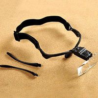 Head Mounted Magnifying Glass with 2 LED Illuminated Interchangeable Lens for Jewelry Watch Electronic Repair 1.0X 1.5X 2.0X 2.5X 3.5X