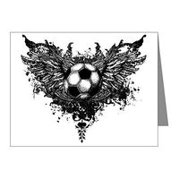 Note Cards (10 Pack) Soccer Ball Futbol Angel Wings
