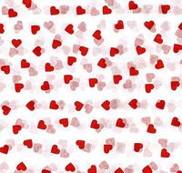 Red Hearts On White Gift Wrapping Tissue Paper for Art DIY Crafts in Bulk # 457~10 Large Sheets Size 20" x 30"