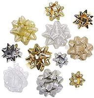 Luxury Designer Assortment - Metallic, Iridescent, Holographic, Glitter, Swirls, Matte, Classic Lacquer Finishes 36-50 Bows (Gold & Silver)