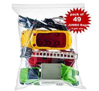 Extra Large Strong Extra Heavy Clear Zip Lock Storage Bags, 49 Count 5 Gallon 18x24 Jumbo Size, Great for Freezer or Storage (49 Bags)