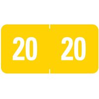 Smead ETS Color-Coded Year Labels, 2020, Yellow, 250 per Pack (67920)