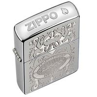 Zippo Crown Stamp High Polish Chrome Outdoor Indoor Windproof Lighter Custom Personalized Engraved Message on Backside