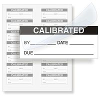 SmartSign "Calibrated - by/Date/Due" Label | 1.5" x 0.625" Polyester with Clear Flap, Pack of 140