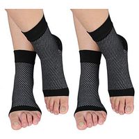 HLTPRO Plantar Fasciitis Socks with Arch and Ankle Support for Men & Women – Best Foot Compression Sleeve for Heel Pain, Achilles Tendonitis and Swelling (2 Pairs,Black, Small/Medium)