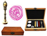 MNYR Heraldic Filigree Fire Dragon Luxury Wood Box Bronze Metal Peacock Wedding Invitations Gift Cards Paper Stationary Envelope Seals Custom Wax Seal Sealing Stamp Sticks Melting Spoon Gift Box Kit
