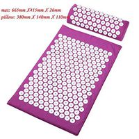 Ting room Massager Cushion Massage Yoga Mat Acupressure Relieve Stress Back Body Pain Spike Mat Acupuncture Massage Yoga Mat with Pillow,Light Yellow