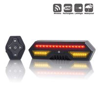 Panapo Bike Tail Light with Turn Signals-Wireless Remote Control Waterproof Bicycle Taillight-USB Rechargeable Ultra Bright Safety Warning Bike Brake Rear Lights-Easy Installation