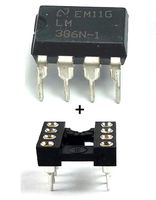 National Semiconductor LM386N-1 LM386 Wide Input Voltage Low Power Audio Amplifier with Internal Gain IC + Socket (Pack of 1)