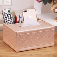 T-ZJHC Multi-Function Tissue Box Living Room Coffee Table Paper Remote Control Storage Box, Square 2 - Pink Diamond Pattern