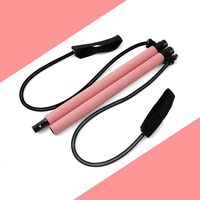HMMSP Home Multi-Function Yoga Pilates Stick Portable Fitness Pull Rope Pedal Puller Female Elastic Rope (Color : Pink)
