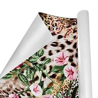 Gift Wrapping Paper Roll Print Striped Leopard Flower for Birthday,Holiday,Wedding,Baby Shower Gift Wrap - 3Rolls - 58inch x 23inchPerRoll