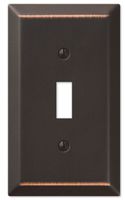 Amerelle Century Single Toggle Steel Wallplate in Aged Bronze