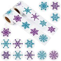 GESKS Multiple Christmas Snowflakes Stickers 500 PCS Xmas/Winter Wonderland/Holiday Party Favors Decorations Cards Envelope Seals Sticker Decals,12 Different Designs