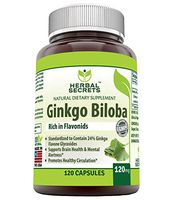 Herbal Secrets Ginkgo Biloba Supplement - 120 mg 120 Capsules (Non-GMO) Ginkgo Leaf Extract- Standardized to Contain 24% Ginkgo Flavone Glycosides- Supports Brain Health & Mental Alertness*