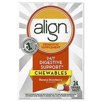 Align Probiotic Supplement Chewable Tablets Banana Strawberry Smoothie - 24 ct, Pack of 2