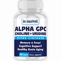 Alpha GPC Choline Supplement with Uridine, a Choline Enhancer. Better Than Alpha GPC or Uridine Аlone. Best Choline Form, Soy Free, No Fillers or Stearates. USA Made, 60 Pills, Money Back Guarantee