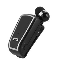 Bluetooth Headset Stereo Retractable Bluetooth V4.1 Earpiece Single in-Ear Wireless Sports Earphone Caller ID, Voice prompts iOS Power Display, for Phone Devices (Black)