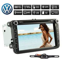 Rearview Camera+8" Inch 2 Din Touch Screen Car DVD Player for VW Volkswagen Jetta Golf 5 6 Skoda Passat Caddy T5 Seat with Can-bus,Bluetooth,GPS,iPod-Input,RDS,Radio,ATV+Free Kudos Map Card
