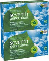 Seventh Generation Fabric Softener Sheets - Free & Clear - 80 ct - 2 pk