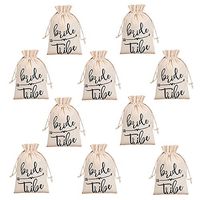 Bride Tribe Bags Wedding Favor Bags 5 x 7 Inch, Wedding Bridesmaid Gift Bag, Bachelorette Party Hen's Party Hangovers Recovery Kit Bags, Cotton Drawstring Favor Gift Bags (10 Pieces, Beige)