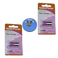 HQRP 2-Pack 6-Volt Battery for 4LR44 1414A 4034PX 476A 4AG13 4G13 4NZ13 4SR44 7H34 A544 K28A L1325 PX28A PX28AB V34PX V4034PX Replacement + Coaster
