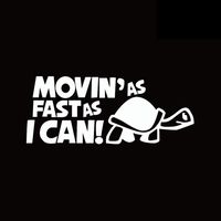 856store Funny Movin'as Fast as I Can Tortoise Car Sticker Cartoon Animal Window Decal