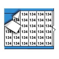 Brady WM-134-PK Repositionable Vinyl Cloth (B-500), Black on White, Solid Numbers Wire Marker Card (25 Cards)