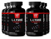 Fitness Diet and Nutrition - L-LYSINE Immune Booster 500 - Improve Physical Performance - 6 Bottles 600 Tablets