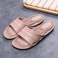 ADAHX Acupressure Massage Slippers, PVC Therapeutic Reflexology Sandals for Foot Acupoint Massage Shiatsu Arch Pain Relief Couple Slippers, Fit Men/Women,Pink,37/38