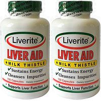 Liverite Liver Aid with Milk Thistle 2-Pack 150 Capsules (Total 300), Liver Support, Liver Cleanse, Liver Care, Improves Energy