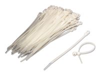 NavePoint 8 Inch Mount Head Screw Cable Wire Zip Tie 50 lbs Natural White 100 Pack Lot Pcs