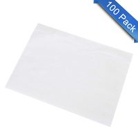 7.5" x 5.5" Clear Adhesive Top Loading Packing List/Shipping Label Envelopes (100 Pack)