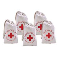 ElegantPark 30 PCS Muslin Drawstring Bags Bulk Party Favor Bags for Birthday Bachelorette Hangover Kit Bag Bridal Party Drawstring Gift Bags Emergency Wedding Favor Bags Cotton 4x6 inches