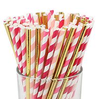 Just Artifacts Premium Biodegradable 100pcs Decorative Paper Straws (Color: Baby Girl)