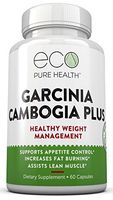 Garcinia Cambogia Plus for Healthy Weight Management, Supports Appetite Control, Helps Increase Fat Burning, Assists Lean Muscles, 60 Capsules by Eco Pure Health