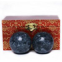 2" Dark Grey Marble Ball Exercise Massage Balls Health Stress Relieve Hand Exercise Baoding Balls BS020