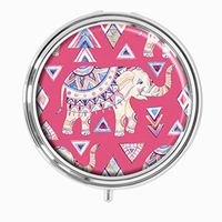 Youroom Indian elephant Custom HOT Sales Stainless Steel Round Pill Box Medicine Vitamin Organizer Holder Decorative box
