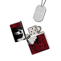 New Vibe Silver Flip Top Lighter - Anime Red Princess