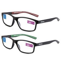 Computer Reading Glasses Blue Light Blocking Glasses Women Men 2 Pack(red and green, 2.5)