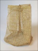 Natural gift bag/ pouch made up of Sinamay fiber - Round Bottom Pouch - GOLD (Pack of 7)