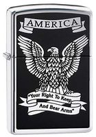 Personalized ZIPPO Lighter Black and White Americana - Free Engraving (28290)