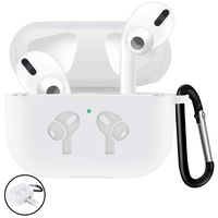 FnKer AirPods Pro Case, 2019 Fully Protective Silicone AirPods Pro Accessory Solid Color Cover, Compatible with Apple AirPods Pro Wireless Charging Box (Front LED Visible) - White