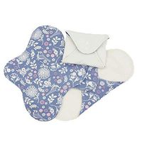 Imse Vimse Reusable Organic Cotton Menstrual Pads with Wings, 3 Pack (Panty Liner, Garden)