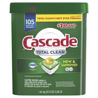 Cascade Total Clean ActionPacs, Dishwasher Detergent, Fresh Scent - 105 Count