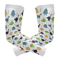 LEVEIS Dinosaur Arm Sleeves UV Protection for Men Women Sunblock Protective Gloves Running Golf Cycling Driving Long Arm Cover 1 Pair