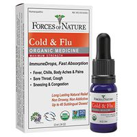 Forces of Nature, Natural and Organic Cold Maximum Strength (10ml), Non Drowsy, Non Addictive, Non GMO, Relief Chills, Body Aches, Congestion