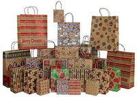 Iconikal Foil & Glitter Kraft Christmas Gift Bags, 24-Count, 6 XL, 6 Large, 6 Medium, 6 Small