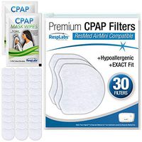 RespLabs CPAP Filters Compatible with ResMed AirMini — Hypoallergenic, Ultrafine | for The Air Mini Travel Device [30 Pack]