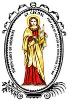 St Cecilia Patron of Musicians 4"x6" Set of 6 Linen Postcards